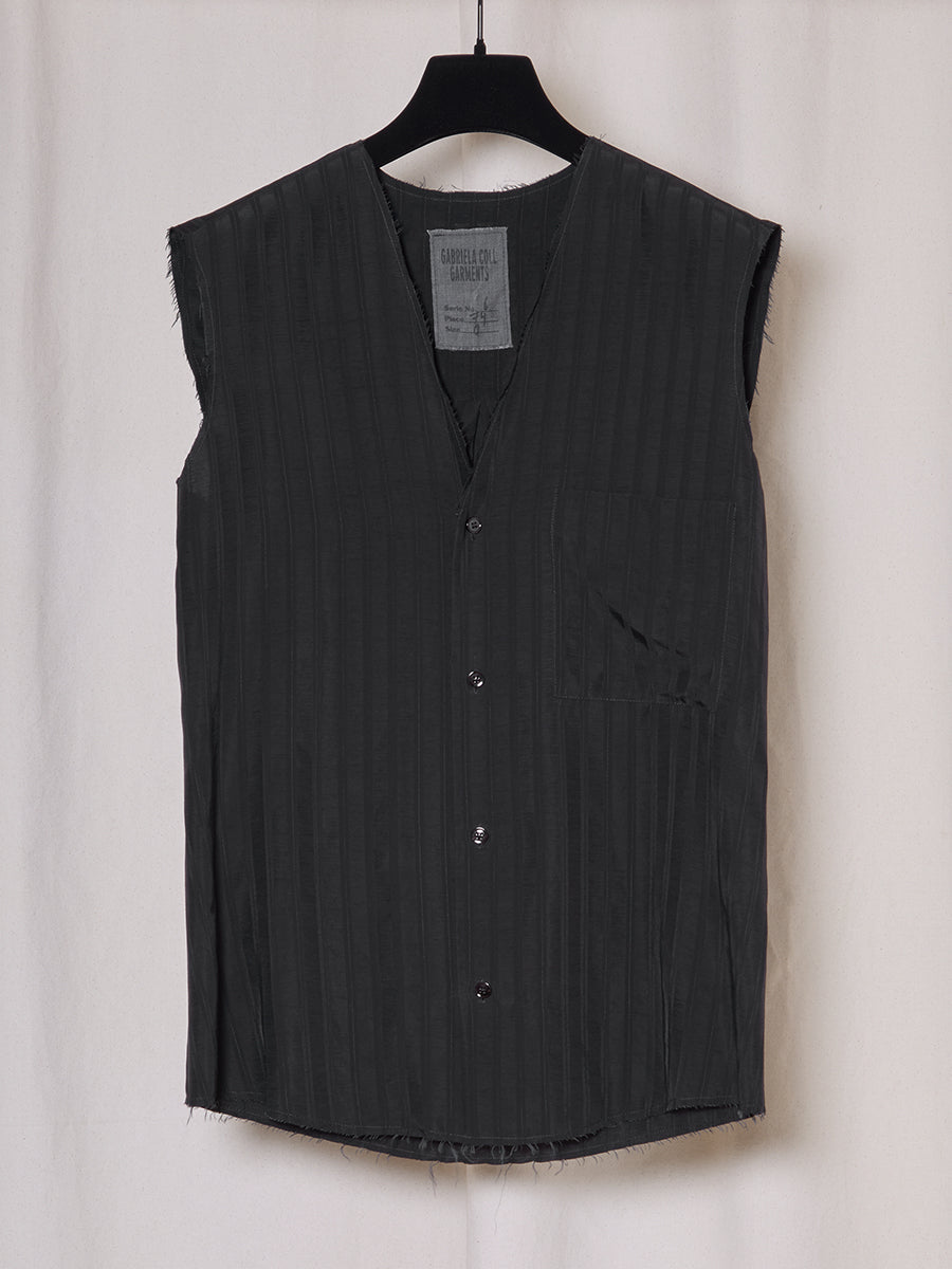 PREORDER S20 NO.74 JACQUARD STRIPE SLEEVELESS SHIRT