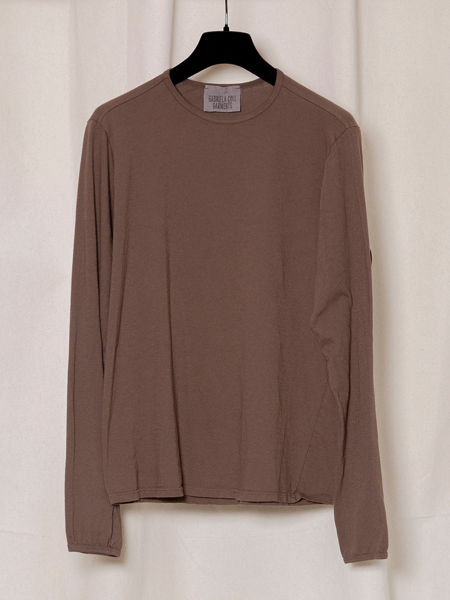 S18 NO.87 BROWN ORGANIC COTTON LONG SLEEVE T-SHIRT