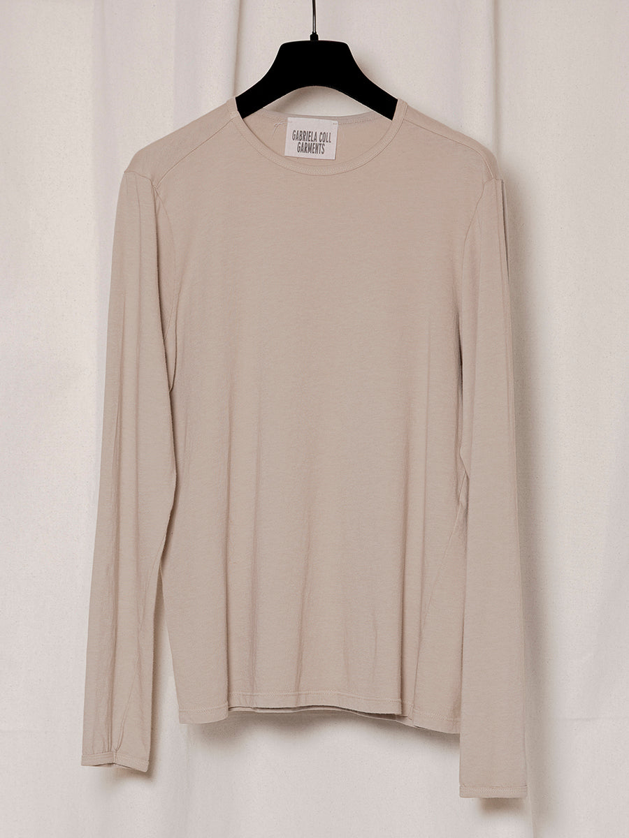 S18 NO.87 STONE ORGANIC COTTON LONG SLEEVE T-SHIRT