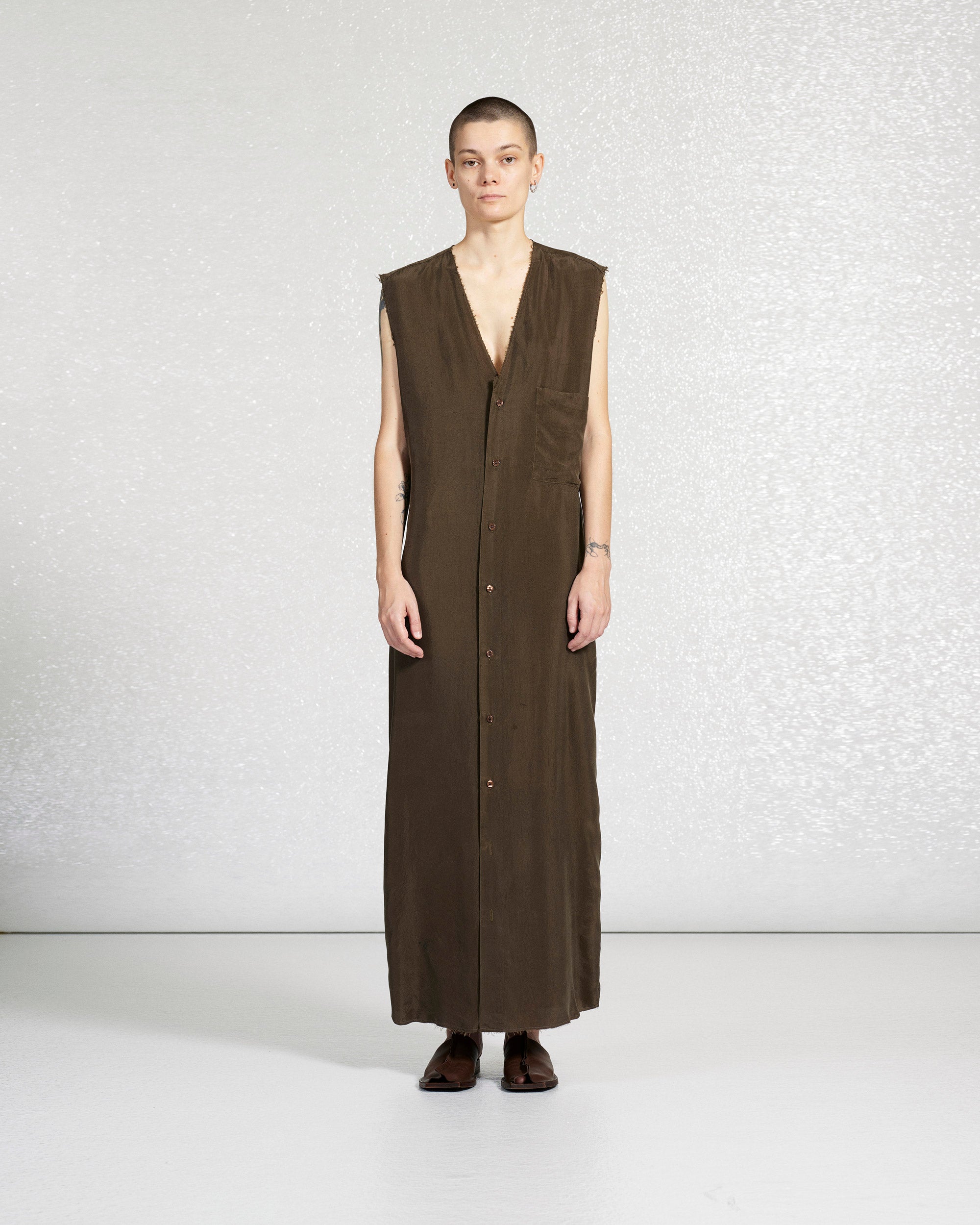 S18 NO.90 BLACK CUPRO SLEEVELESS DRESS