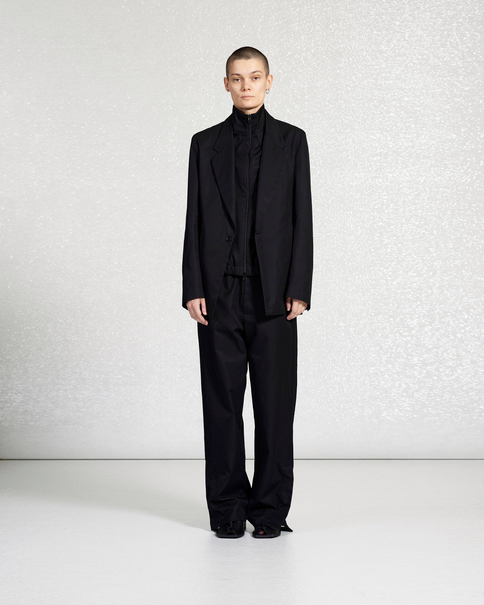 S18 NO.206 BLACK GABARDINE TAILORED JACKET