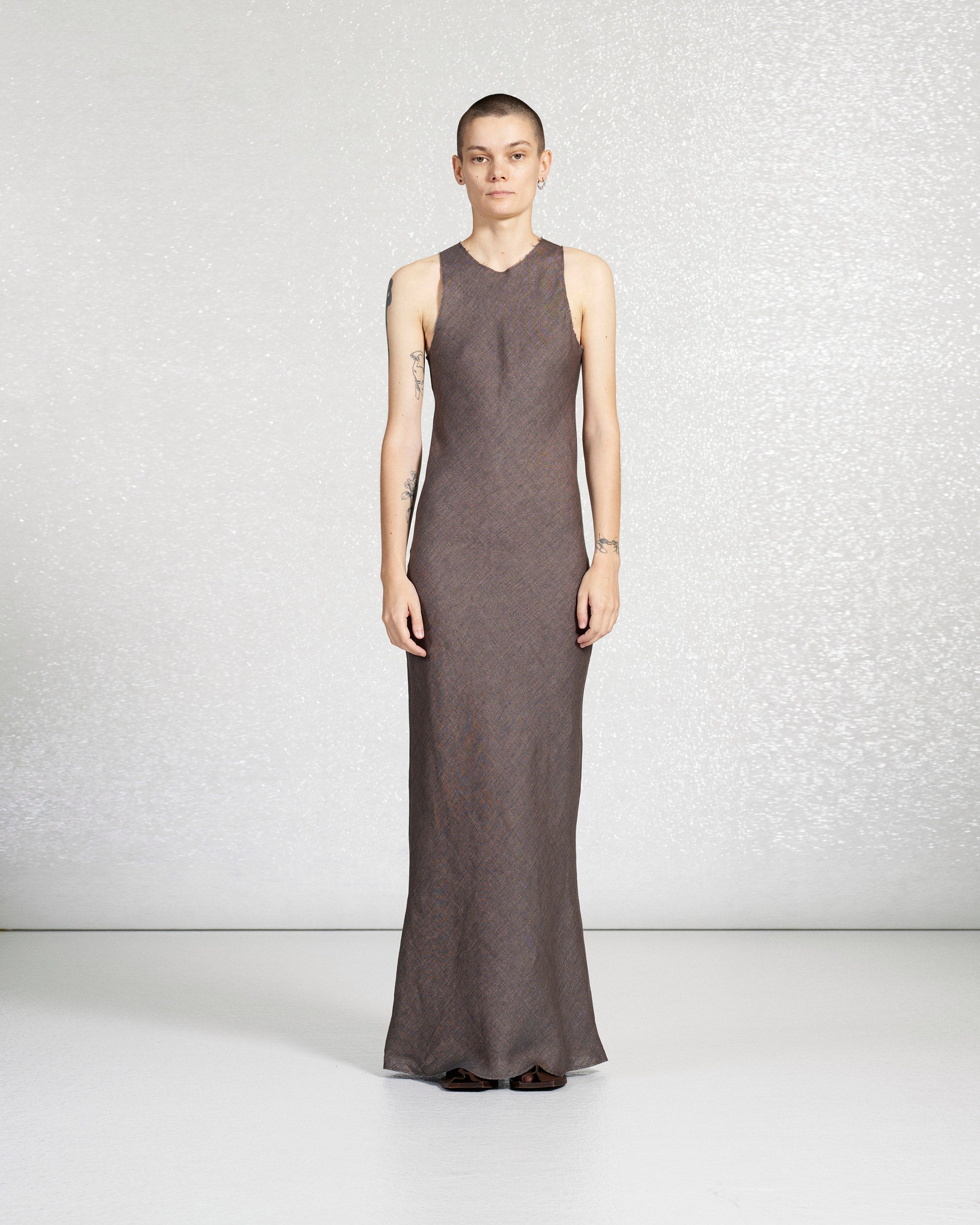 S18 NO.303 LINEN BIAS CUT DRESS