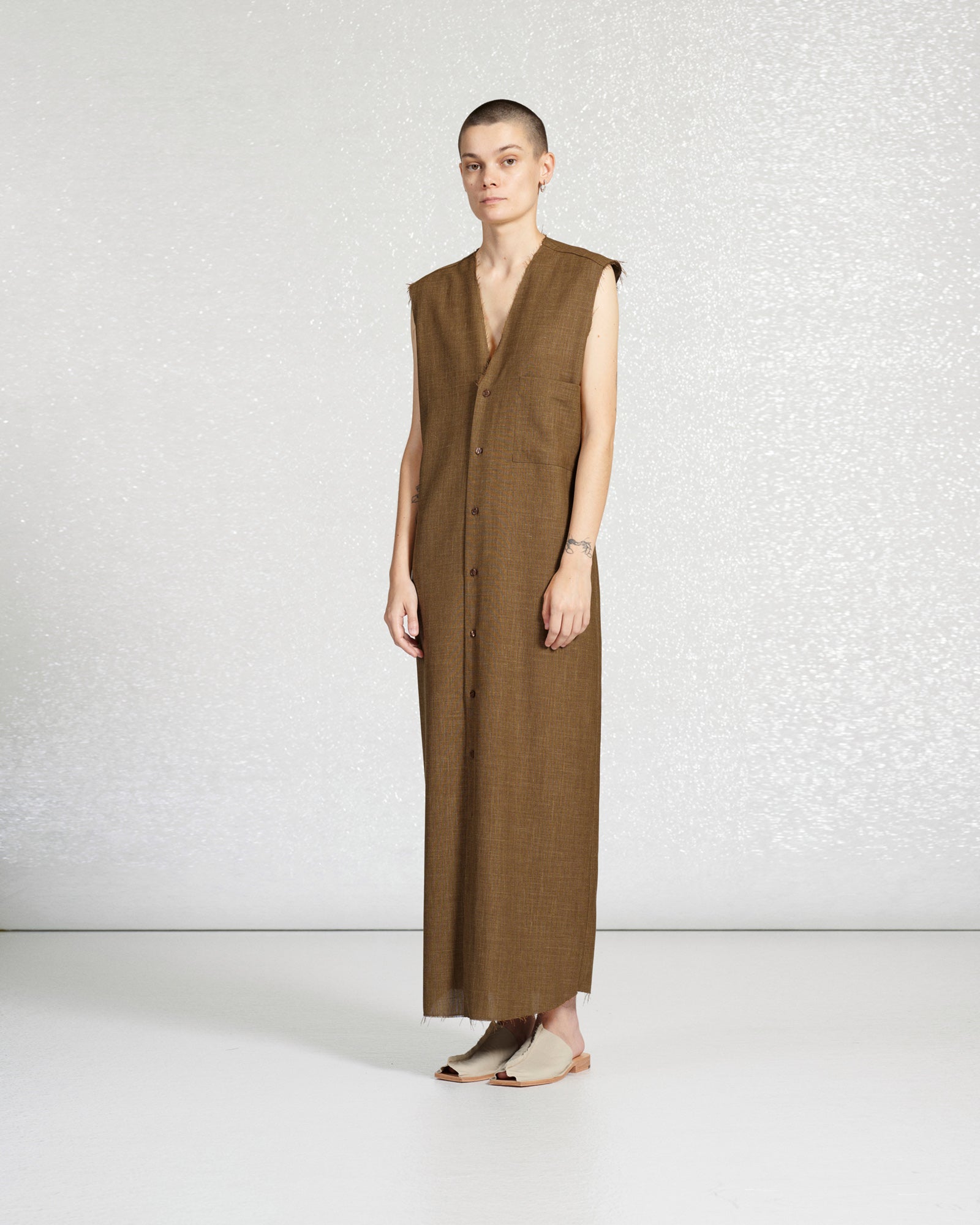 S18 NO.90 SUMMER WOOL SLEEVELESS DRESS