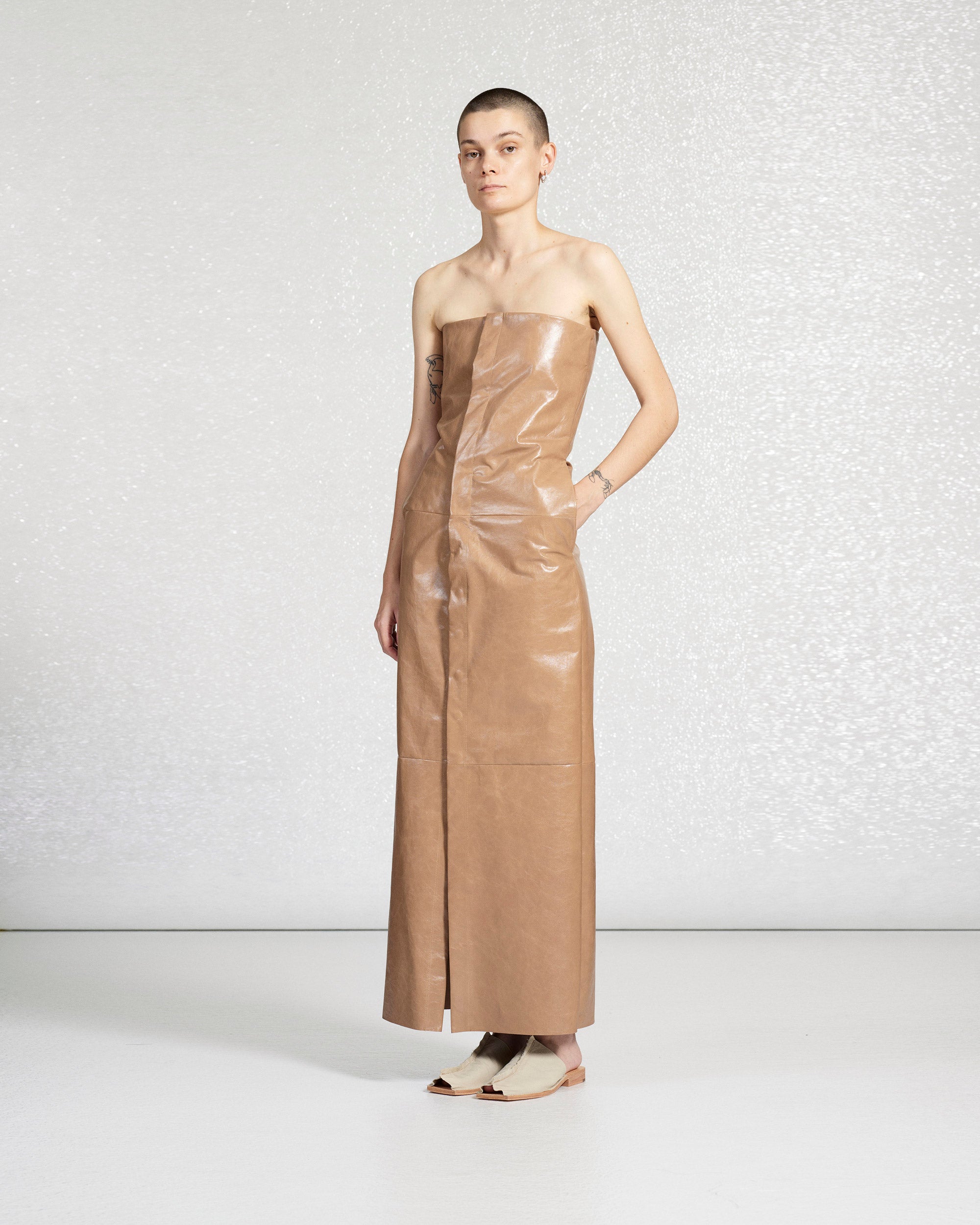 S18 NO.226 LEATHER SNAP DRESS