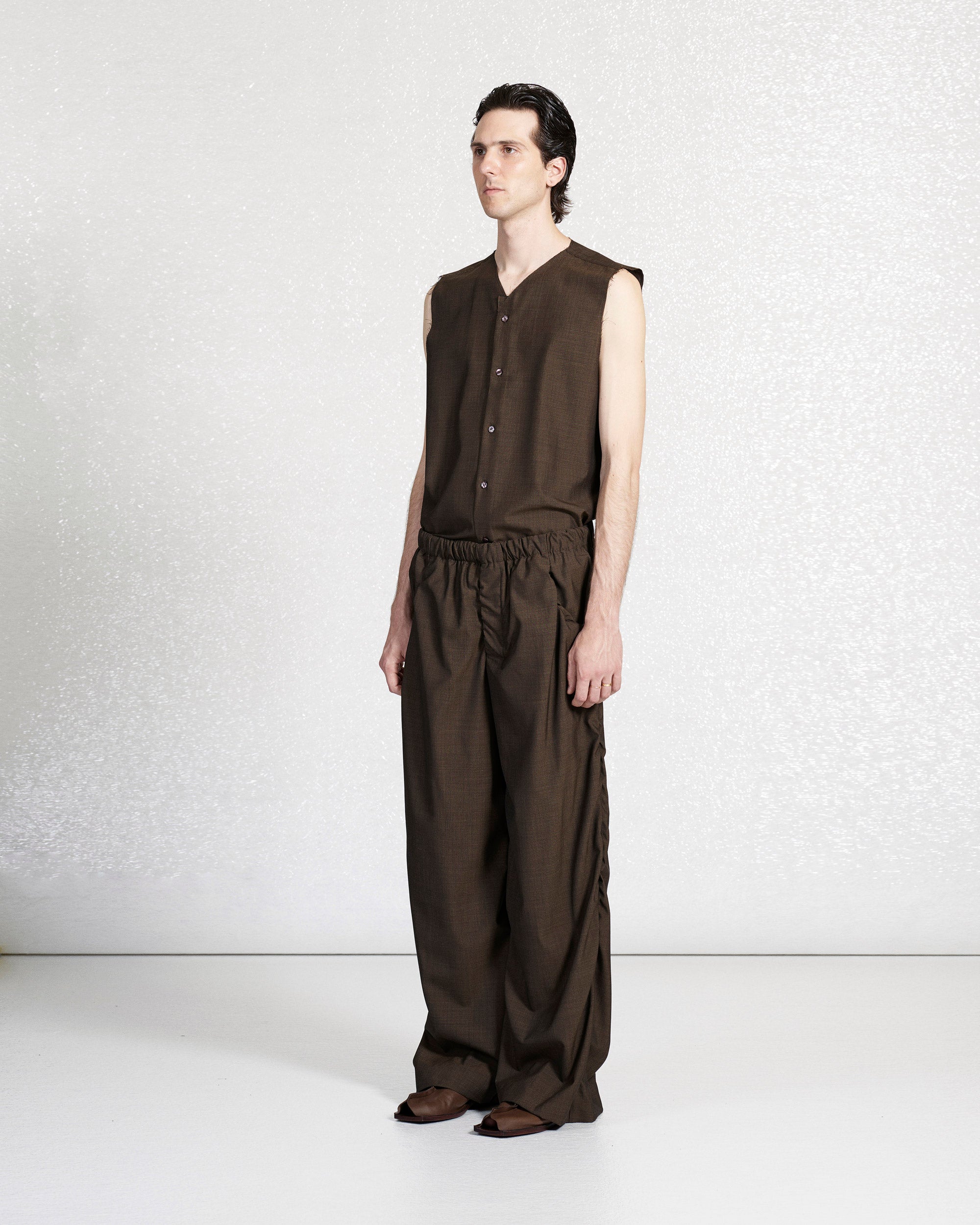S18 NO.267 SUMMER WOOL DRAPED TROUSERS