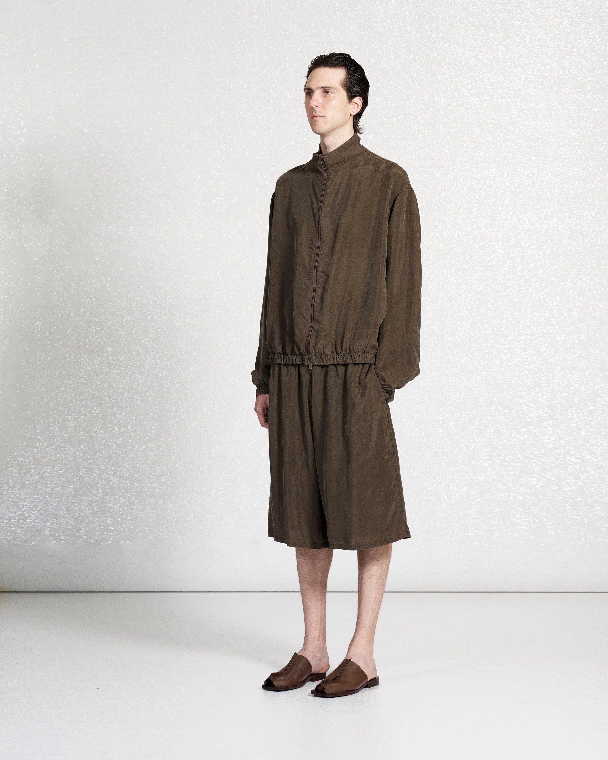 S18 NO.259 BROWN CUPRO SHORT TROUSERS